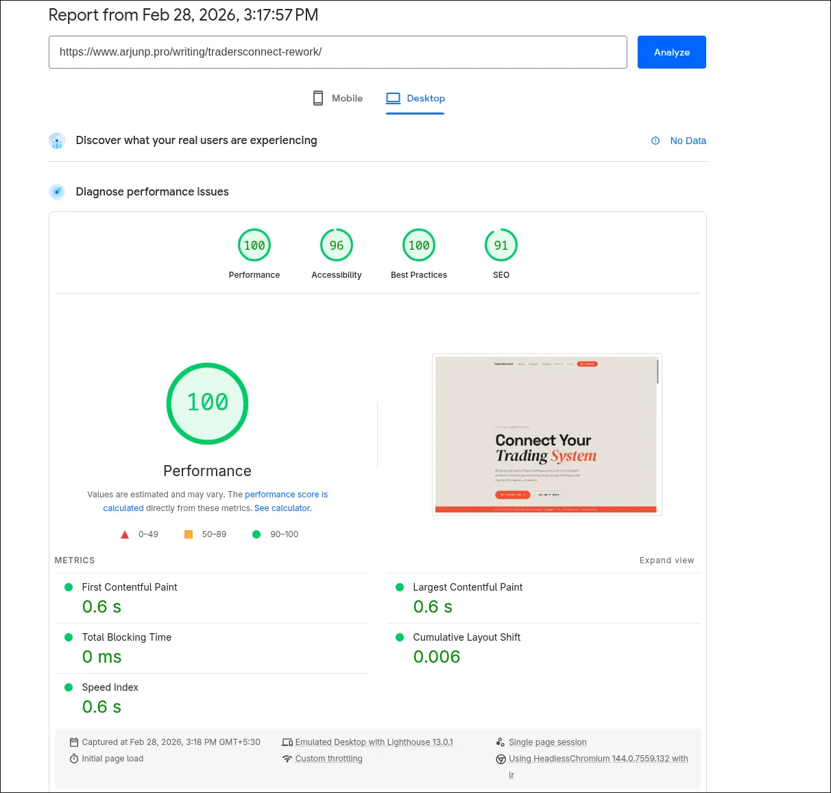 Rework Lighthouse desktop - 100